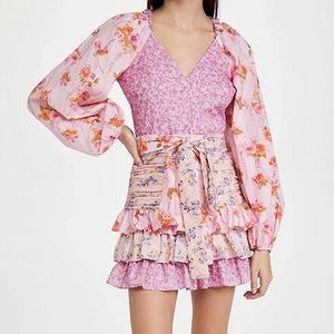 LOVESHACKFANCY Rina Style Ruffle Mini Dress